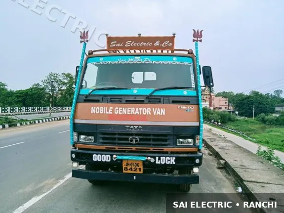 Mobile DG set on truck ready for site deployment — Sai Electric generator van 2