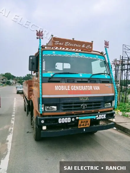 Mobile DG set on truck ready for site deployment — Sai Electric generator van 6