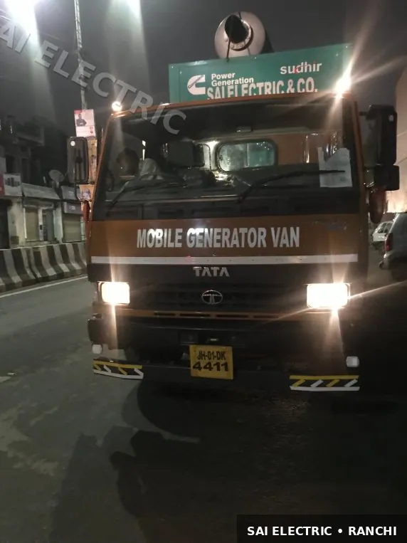 Mobile DG set on truck ready for site deployment — Sai Electric generator van 9